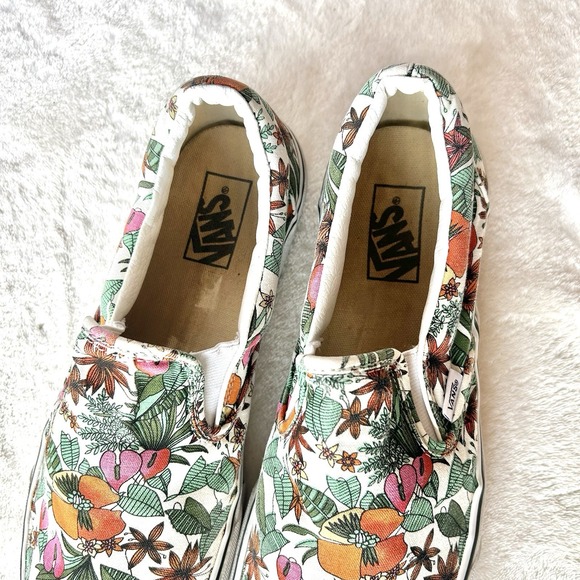 Vans Classic Slip-On Men's 10.5 Tropical Floral Canvas Sneakers Multicolor - Picture 5 of 6